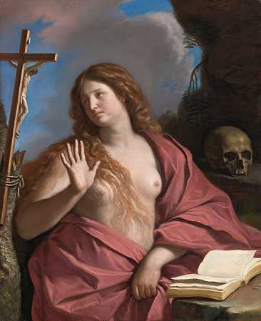 忏悔的抹大拉`The Penitent Magdalene by Guercino