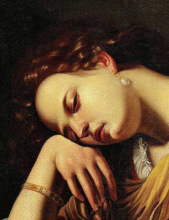 玛丽·抹大拉，忧郁`Mary Magdalene, Melancholy by Artemisia Gentileschi