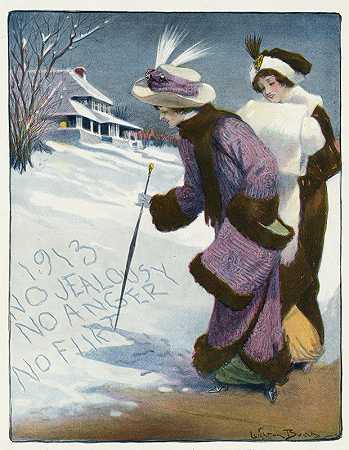 新年的决心`New Year resolutions (1913) by Leighton Budd