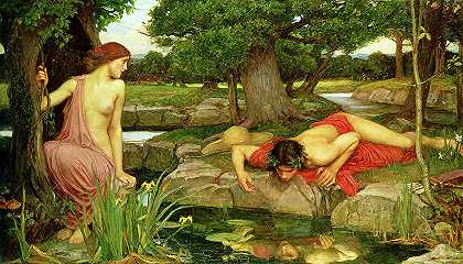 回声和水仙，致命的女人`Echo and Narcissus, Femme Fatale by John William Waterhouse