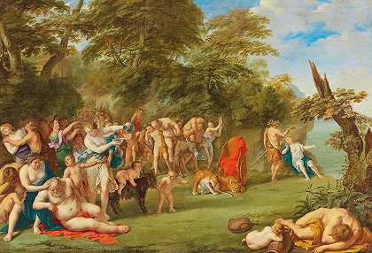 勒姆诺斯岛上的巴克斯和阿里阿德涅盛宴`The feast of Bacchus and Ariadne on the island of Lemnos by Peter van Halen