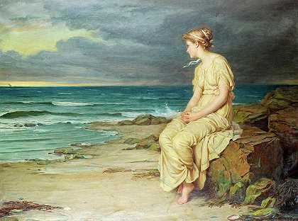 米兰达，1875年`Miranda, 1875 by John William Waterhouse