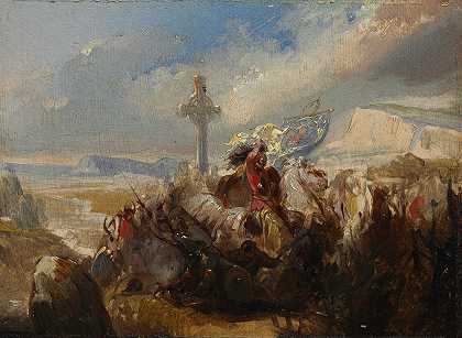 普瓦捷战役，732年10月25日`Battle of Poitiers, 25 October 732 (1830s) by Baron Charles de Steuben