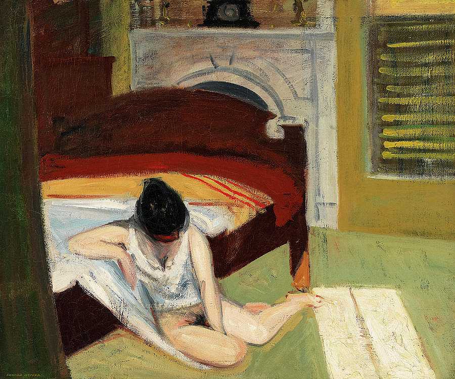 夏季室内，1909年`Summer Interior, 1909 by Edward Hopper