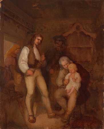 高地人s家族`Highlanders Family (1869) by Aleksander Kotsis