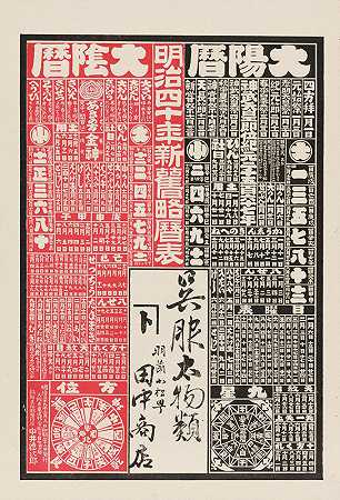 山形县Uzen田中Shoten和服店广告`Ad for Tanaka Shoten kimono shop in Uzen, Yamagata Prefecture (1907) by Tokujiro Nakai