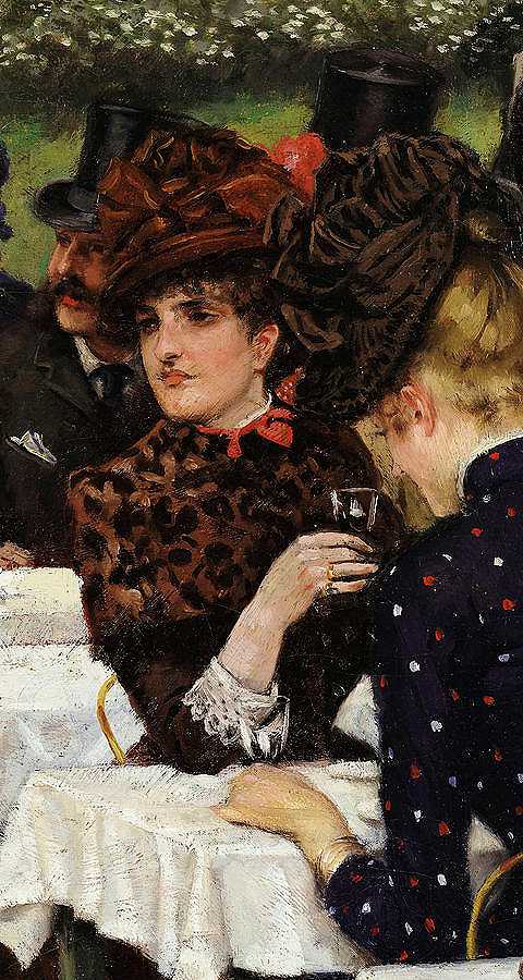 艺术家的妻子，巴黎沙龙`The Artists\’ Wives, Paris Salon by James Tissot