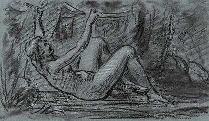 裸体少女站起来`Jeune femme nue se relevant (1800) by Pierre-Paul Prud&;hon