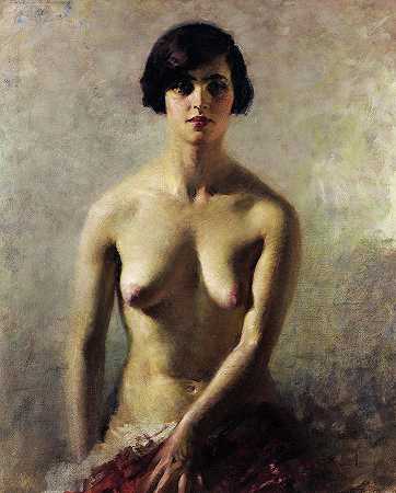 女性裸体`Female Nude by Giuseppe Palanti