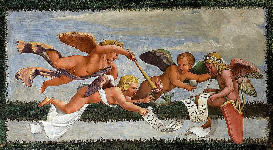 丘比特与普赛克之屋，详图2`Chamber of Cupid and Psyche, Detail No.2 by Giulio Romano
