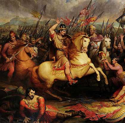 征服者威廉，黑斯廷斯战役`William the Conqueror, Battle of Hastings by Francis William Wilkin