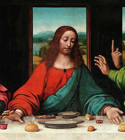 耶稣基督，最后的晚餐，1515年`Jesus Christ, The Last Supper, 1515 by Giampietrino after Leonardo da Vinci
