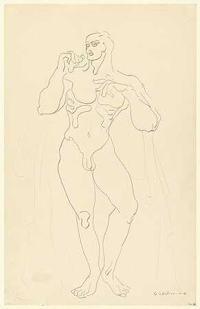 男裸体12号`Male Nude No. 12 (20th century) by Gaston Lachaise