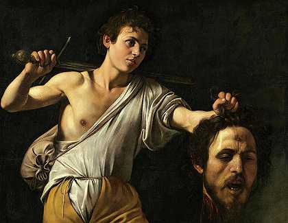 大卫和歌利亚的首领，1607年`David with the Head of Goliath, 1607 by Caravaggio