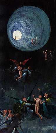 受祝福者的提升，来世的幻象，1500年`Ascent of the Blessed, Visions of the Hereafter, 1500 by Hieronymus Bosch