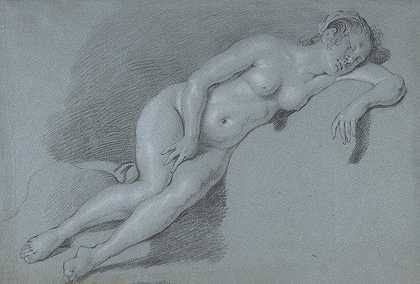 斜倚女性裸体`Reclining Female Nude (mid~17th century) by Govert Flinck