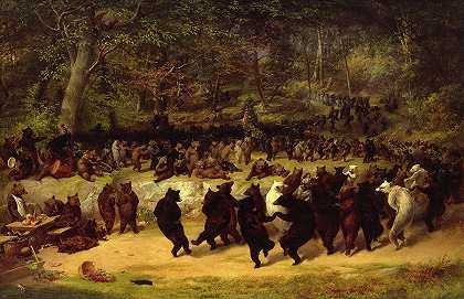 熊之舞，1870年`The Bear Dance, 1870 by William Holbrook Beard