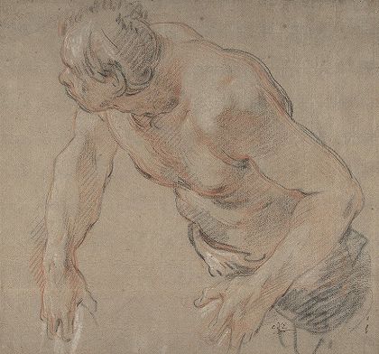 半身男人，裸体到腰部`Half Figure of a Man, Nude to the Waist (18th century) by Jean-Baptiste Deshays