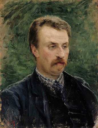 朱哈尼·阿霍肖像`Portrait of Juhani Aho (1891) by Venny Soldan-Brofeldt