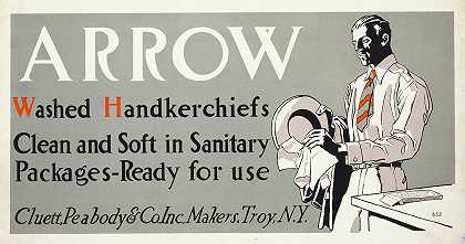 箭洗手帕`Arrow washed handkerchiefs (1920) by Edward Penfield