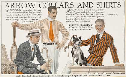 箭领衬衫。周六晚报`Arrow collars & shirts. Saturday evening post (1895 ~ 1917) by J.C. Leyendecker