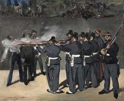 马克西米兰皇帝的处决`The Execution Of Emperor Maximilian (1867) by Édouard Manet