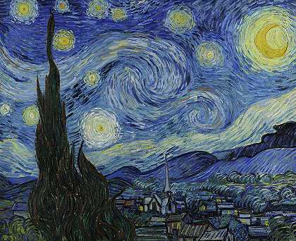 星夜`The Starry Night by Vincent Willem van Gogh