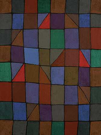 N的夜晚，夜晚的建筑`Evening in N, Architecture in the Evening by Paul Klee