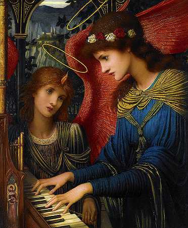 圣塞西莉亚，1896年`Saint Cecilia, 1896 by John Melhuish Strudwick