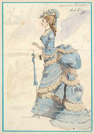 服装设计特伦托尼夫人，第一幕`Costume Design for ;Madame Trentoni, Act I (1901) by Percy Anderson