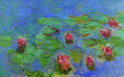 睡莲，1914-1917`Water Lilies, 1914-1917 by Oscar-Claude Monet