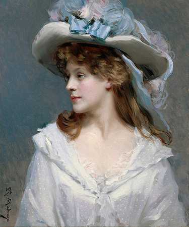 白衣女人`Woman In White (c. 1880) by Raimundo de Madrazo y Garreta