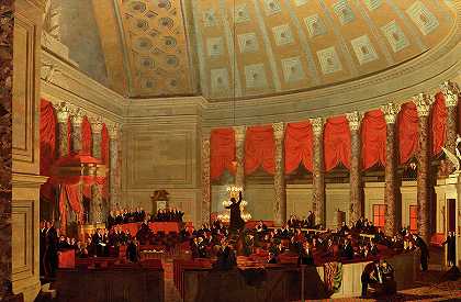 美国国会众议院`The House of Representatives, Congress USA by Samuel Morse