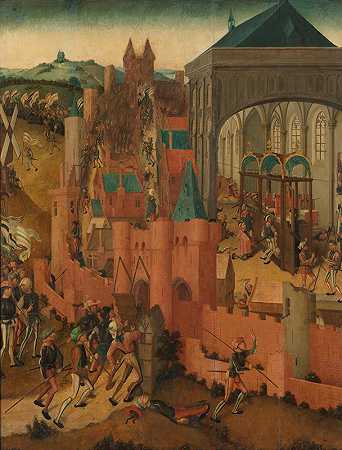莱宁的围攻`The Siege of Rhenen (c. 1499 ~ c. 1525) by Master of Rhenen