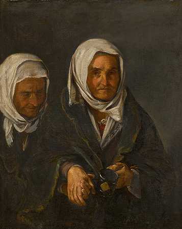 乞丐女人`Beggar women (17th century) by North Italian School