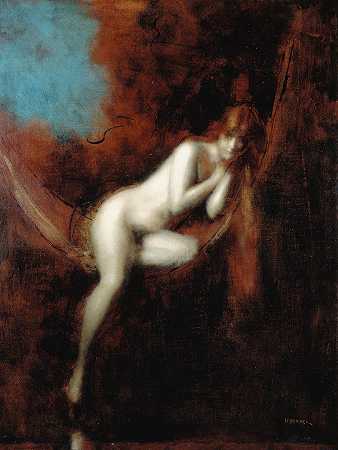 洗澡的萨拉`Sara la baigneuse (1903) by Jean-Jacques Henner