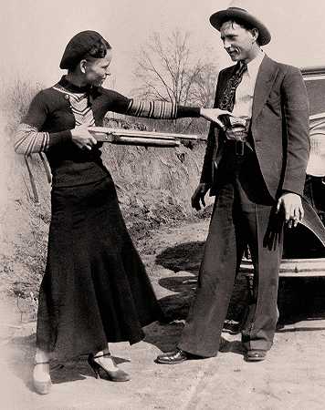 邦妮·帕克和克莱德·巴罗，美国罪犯`Bonnie Parker and Clyde Barrow, American Criminals by American School