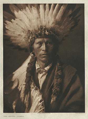 加菲尔德酋长-吉卡里拉，1904年`Chief Garfield – Jicarilla, 1904 by Edward Sheriff Curtis