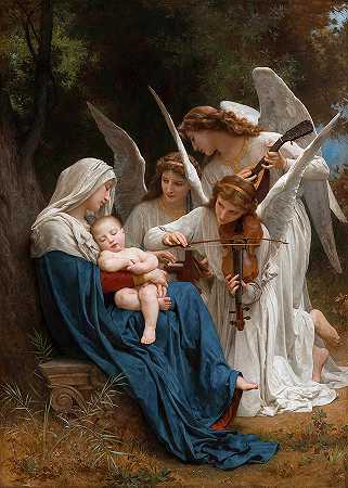 天使之歌`The Song of the Angels by William-Adolphe Bouguereau
