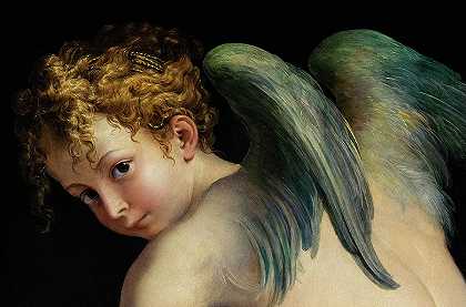 丘比特雕弓，1535年`Cupid Carving A Bow, 1535 by Parmigianino