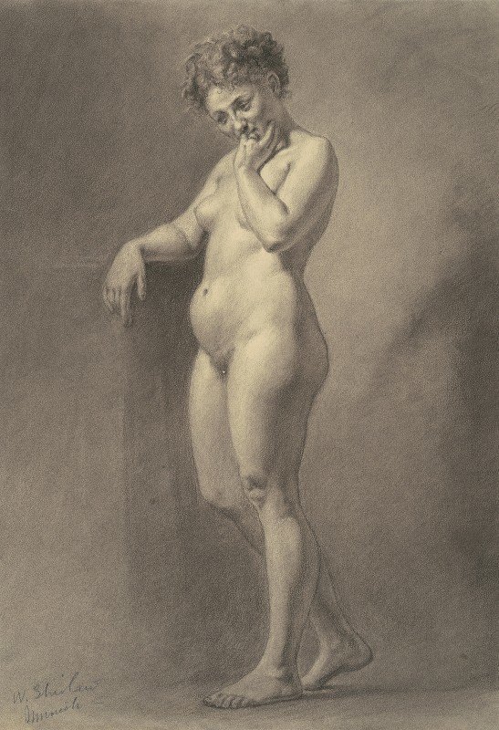 女性裸体`Female Nude (c. 1872) by Walter Shirlaw