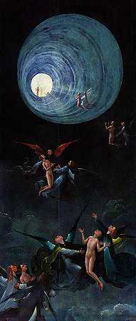 来世的异象，受祝福者的提升，1500年`Visions of the Hereafter, Ascent of the Blessed, 1500 by Hieronymus Bosch