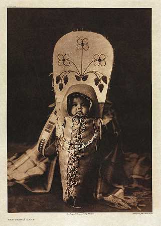 鼻钻宝贝，1905年`Nez Perce Babe, 1905 by Edward Sheriff Curtis