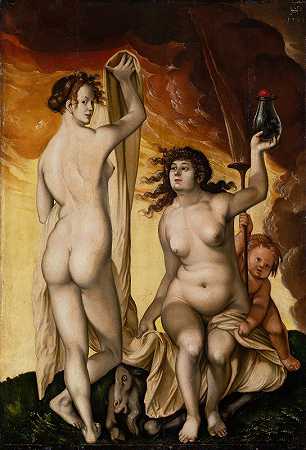 两个女巫`Two Witches (1523) by Hans Baldung