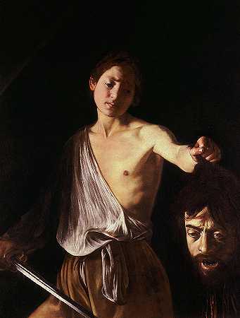 大卫和歌利亚的首领，1610年`David with the Head of Goliath, 1610 by Caravaggio