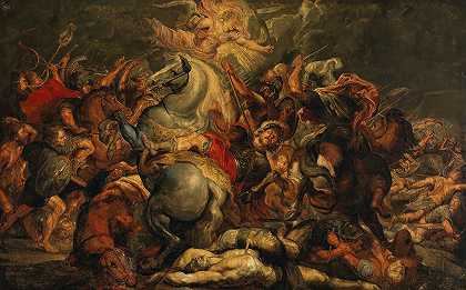 德西乌斯·穆斯在与拉丁人的战斗中死亡`The Death of Decius Mus in a Battle against the Latins by Workshop of Peter Paul Rubens