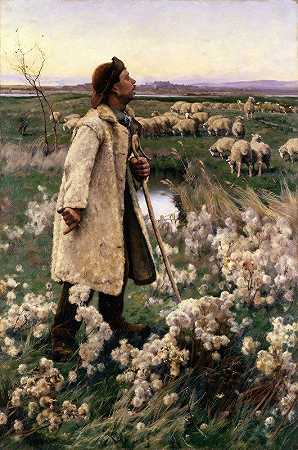 牧羊人`Shepherd (1884) by Ruger Donoho