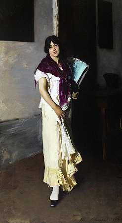 威尼斯女人，1882年`A Venetian Woman, 1882 by John Singer Sargent