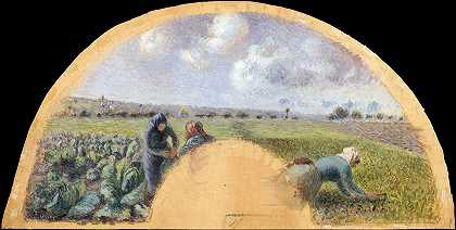 卷心菜采摘者`The Cabbage Gatherers (ca. 1878–79) by Camille Pissarro