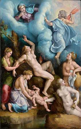 巴克斯的诞生`The Birth of Bacchus (1530s) by Giulio Romano